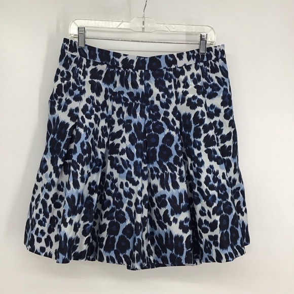 Diane Von Furstenberg Gemma Pleated Animal Print Silk Blend Skirt Size 12 - Picture 7 of 9